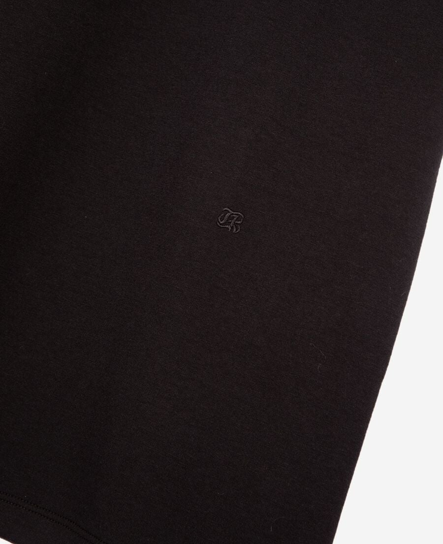 The Kooples FEMME BLACK t-shirt droit en coton m&eacute;lang&eacute; noir