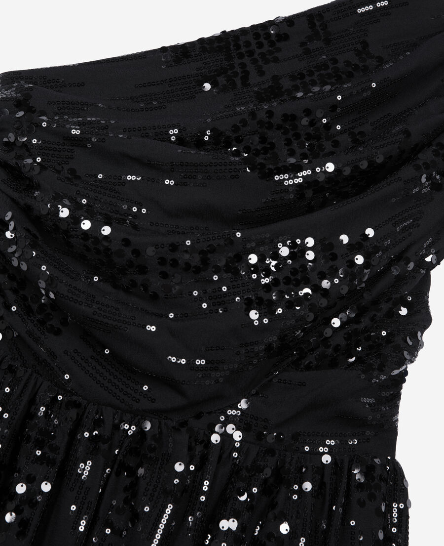 The Kooples WOMEN BLACK short black sequin dress