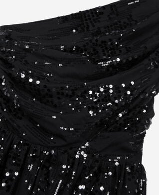 The Kooples FEMME BLACK robe courte à sequins effet drapé noire