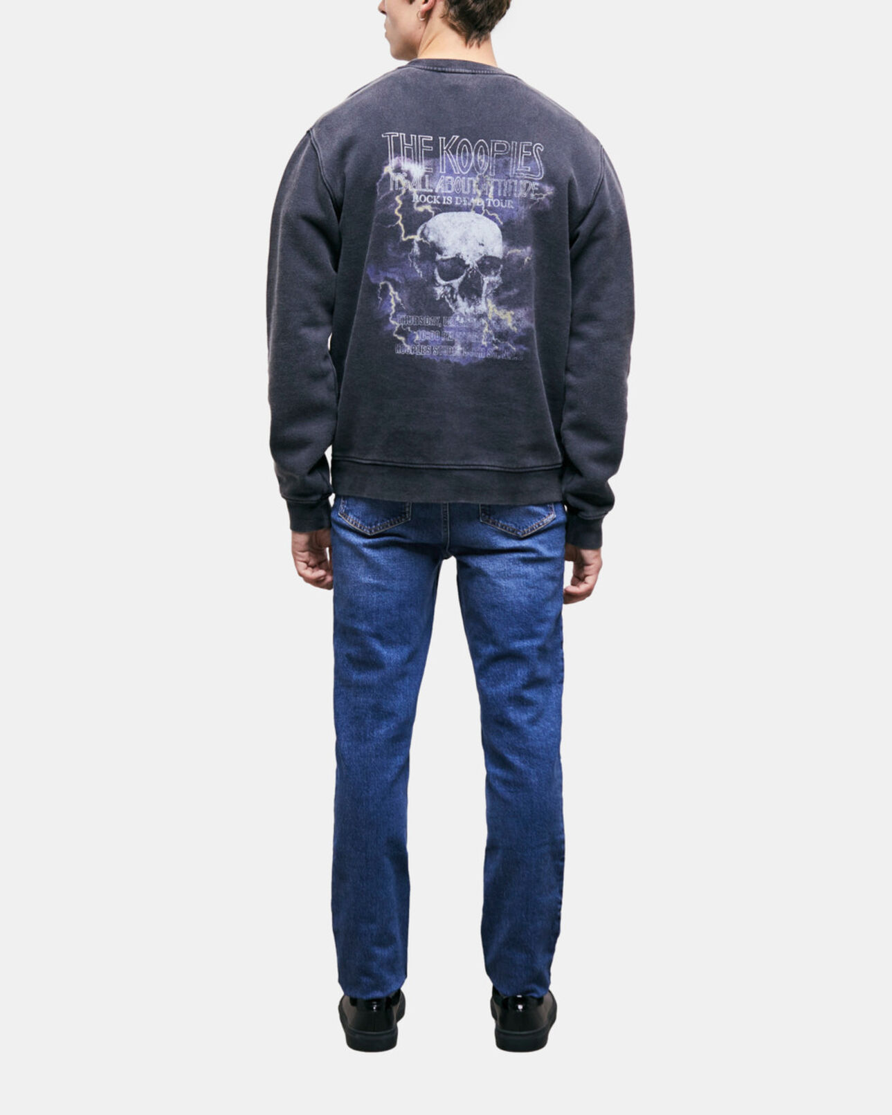 The Kooples HOMME BLACK WASHED sweatshirt imprimé noir