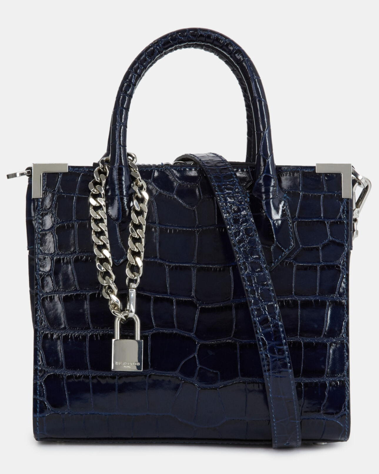 The Kooples FEMME MIDDLE NAVY sac ming medium en cuir bleu