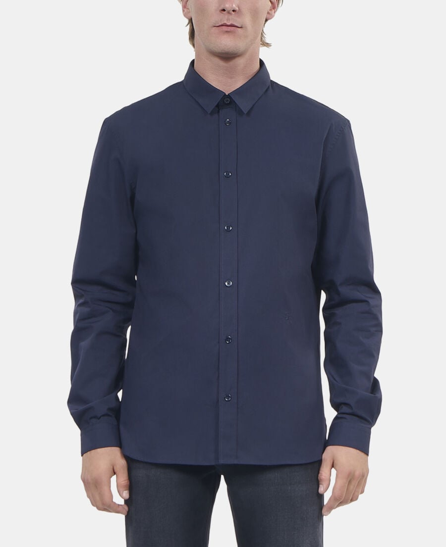 The Kooples MEN NAVY navy blue poplin shirt