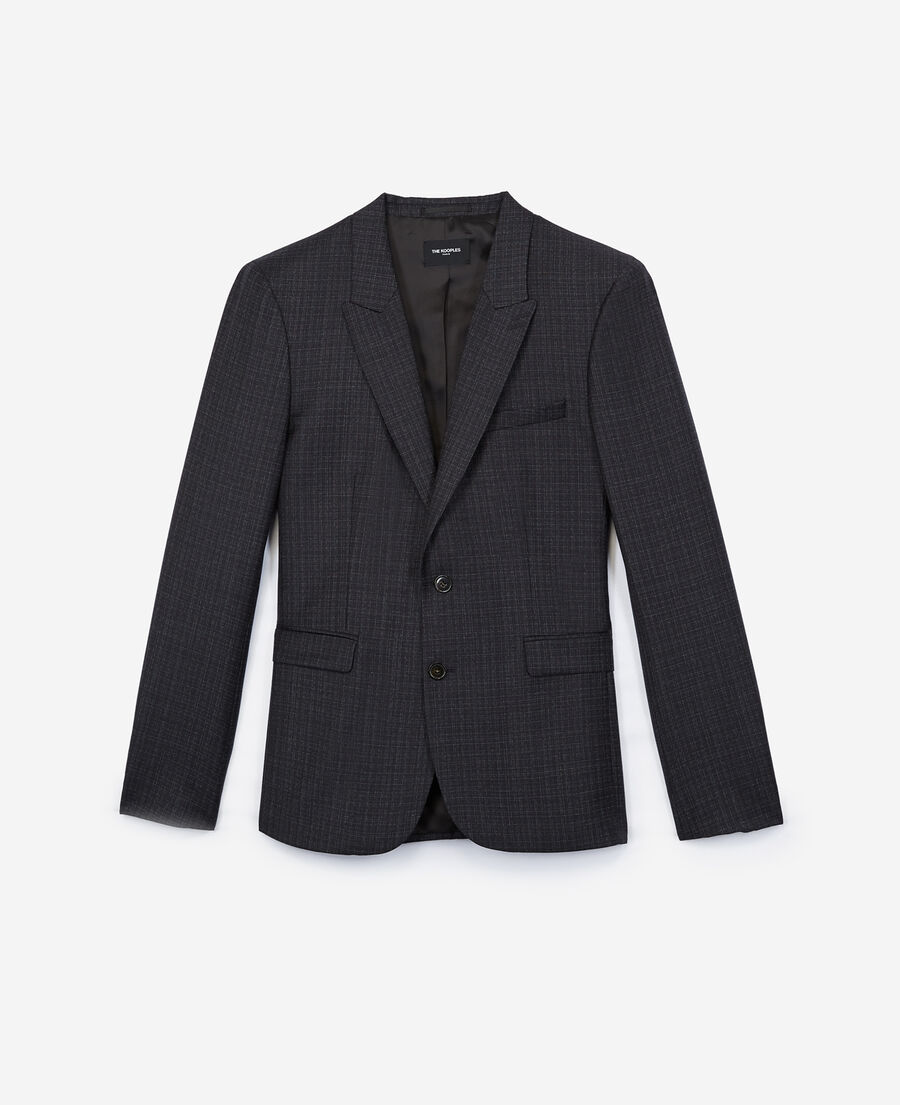 Black wool suit jacket with white stripes The Kooples US