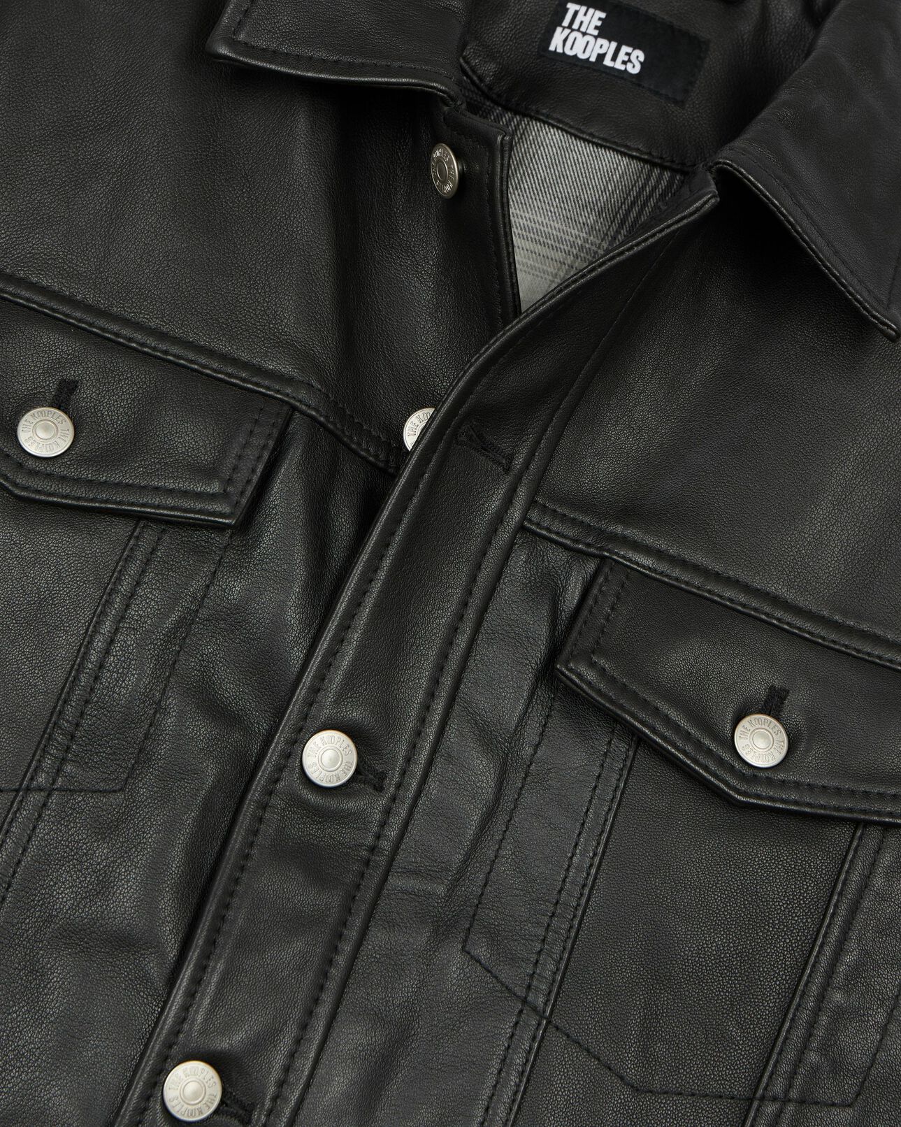 The Kooples MEN BLACK black leather jacket