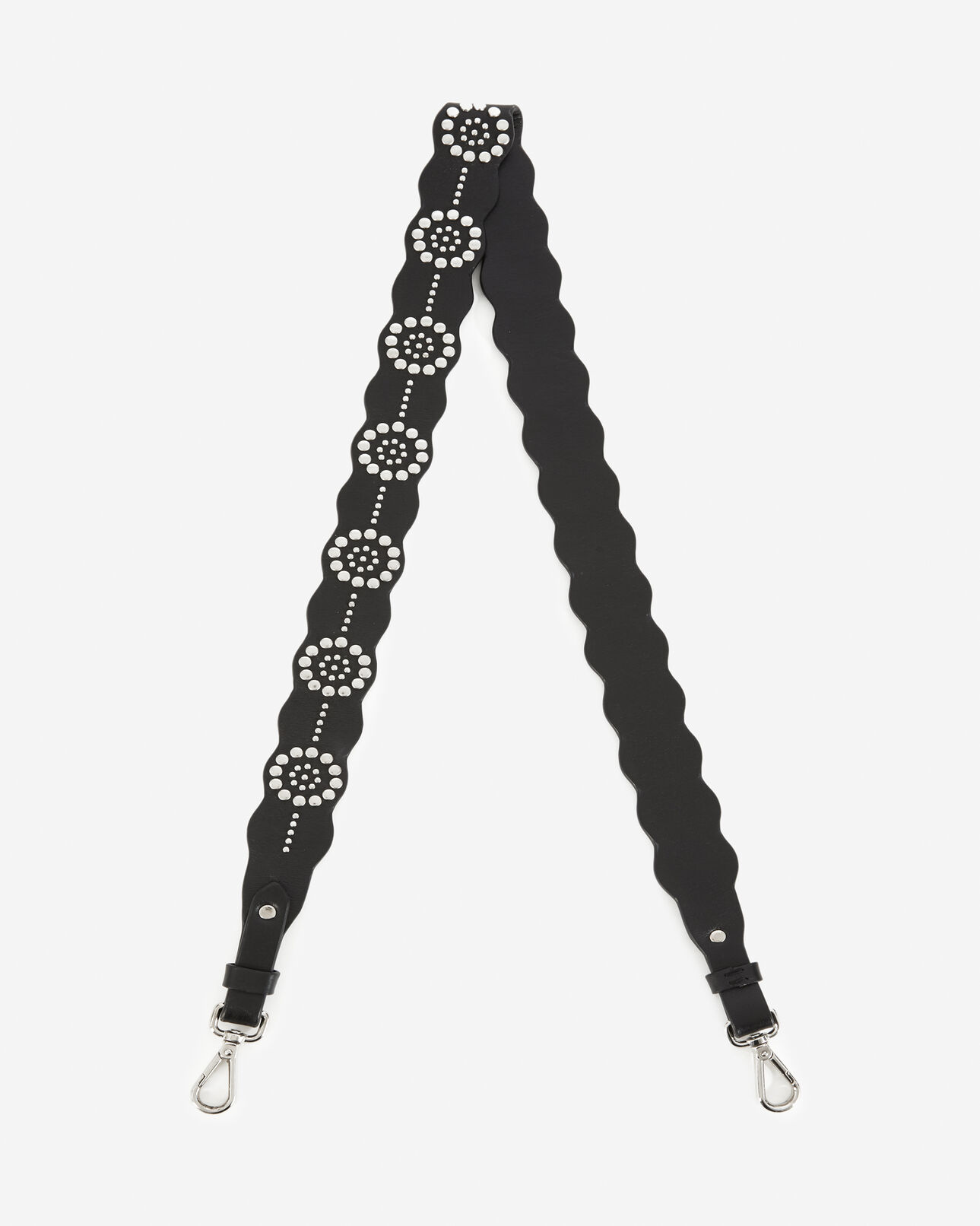 The Kooples WOMEN BLACK / SILVER black leather strap with silver flower details