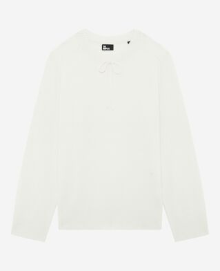 The Kooples FEMME ECRU pull col rond en cachemire écru