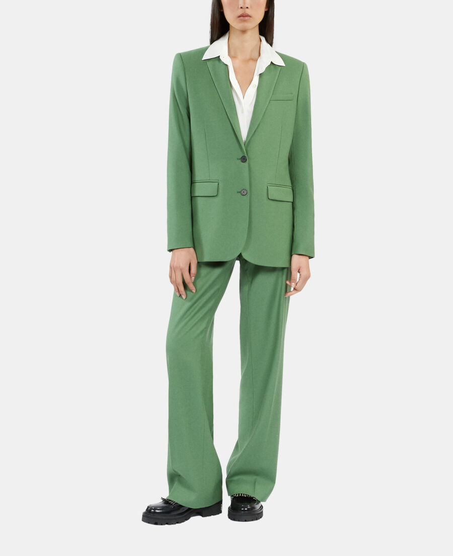 The Kooples WOMEN LIGHT KAKI green wool suit jacket