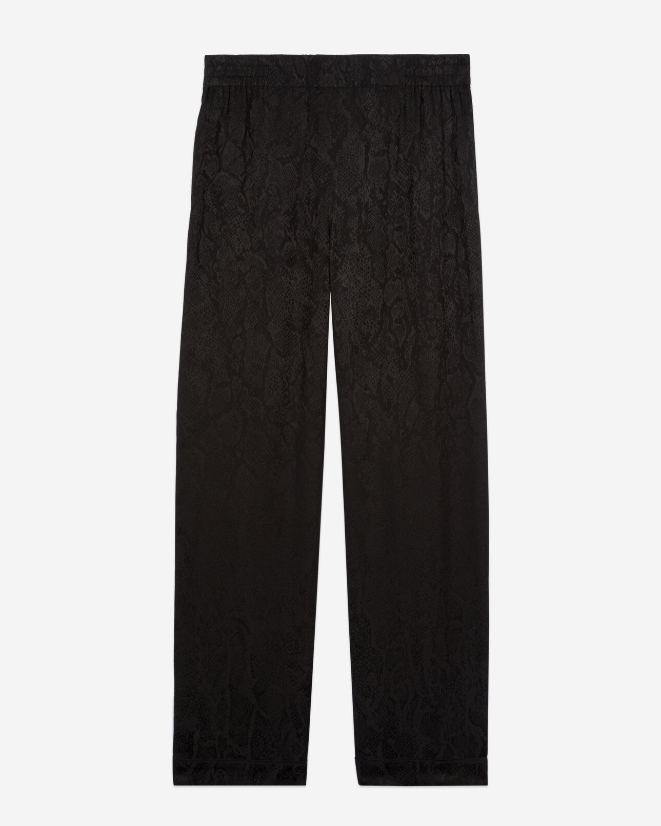 The Kooples WOMEN BLACK black snakeskin jacquard trousers