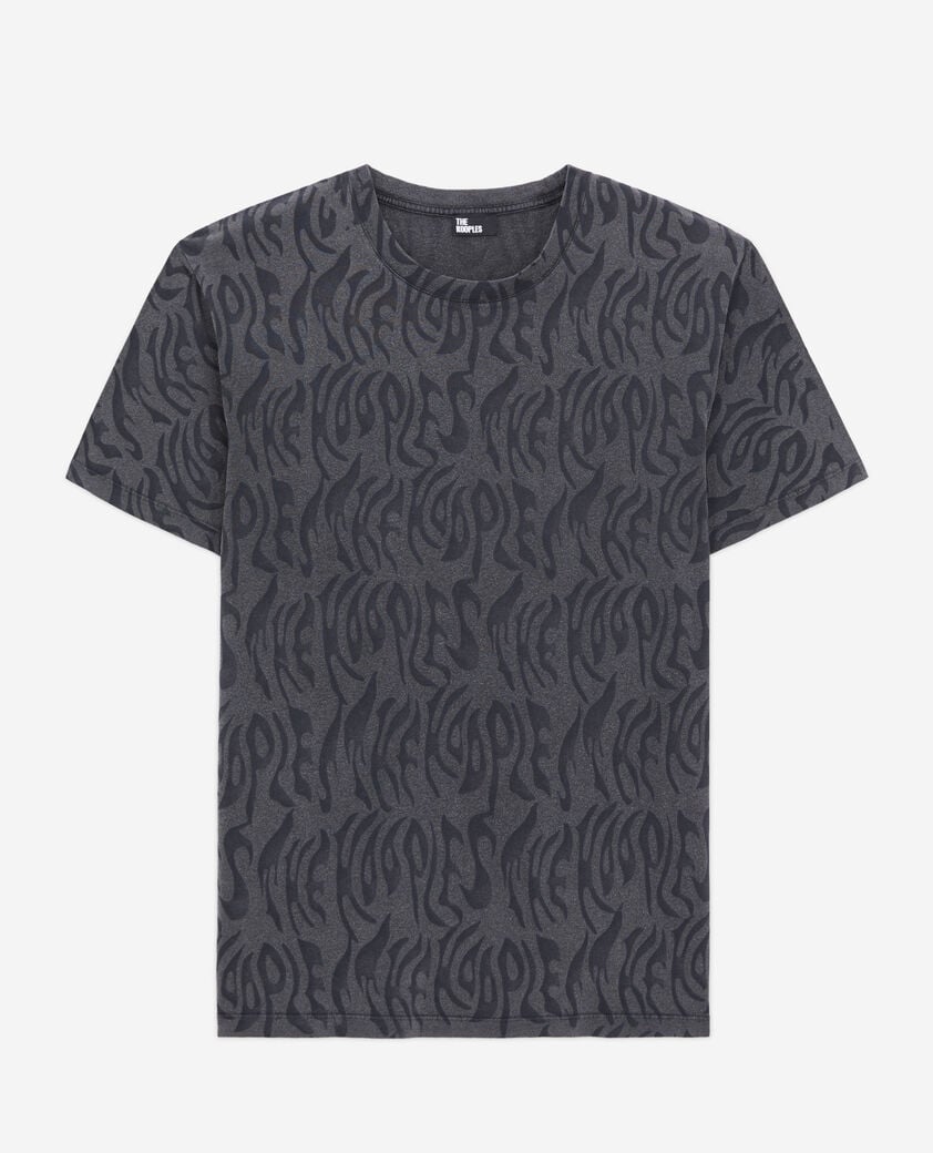 The Kooples HOMME BLACK WASHED t-shirt homme imprimé