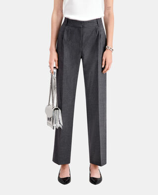 The Kooples F GREY grey flannel trousers with pleats