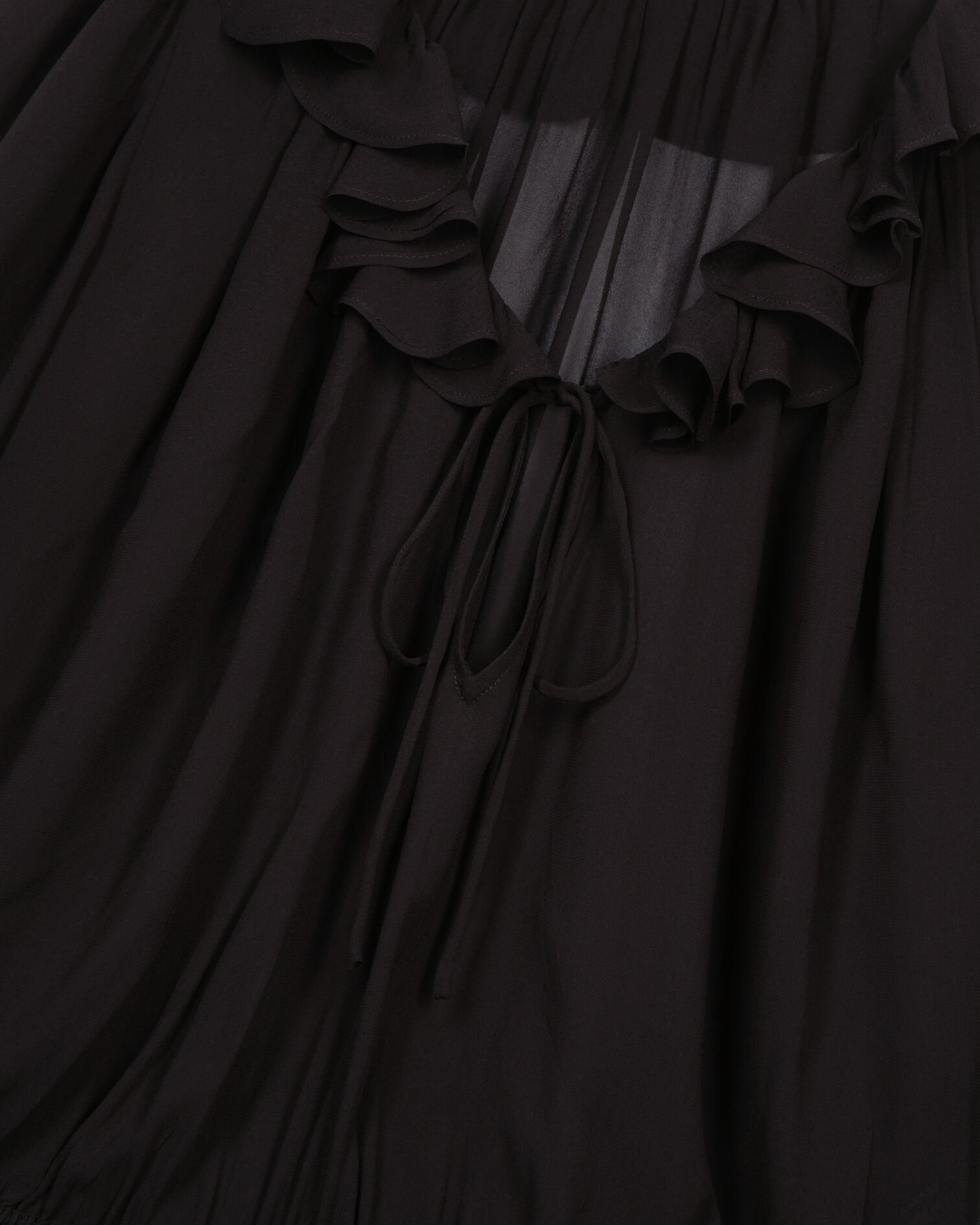 Black blouse with ruffles, BLACK STONE, hi-res image number null