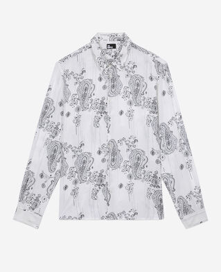 The Kooples MEN ECRU NAVY printed shirt