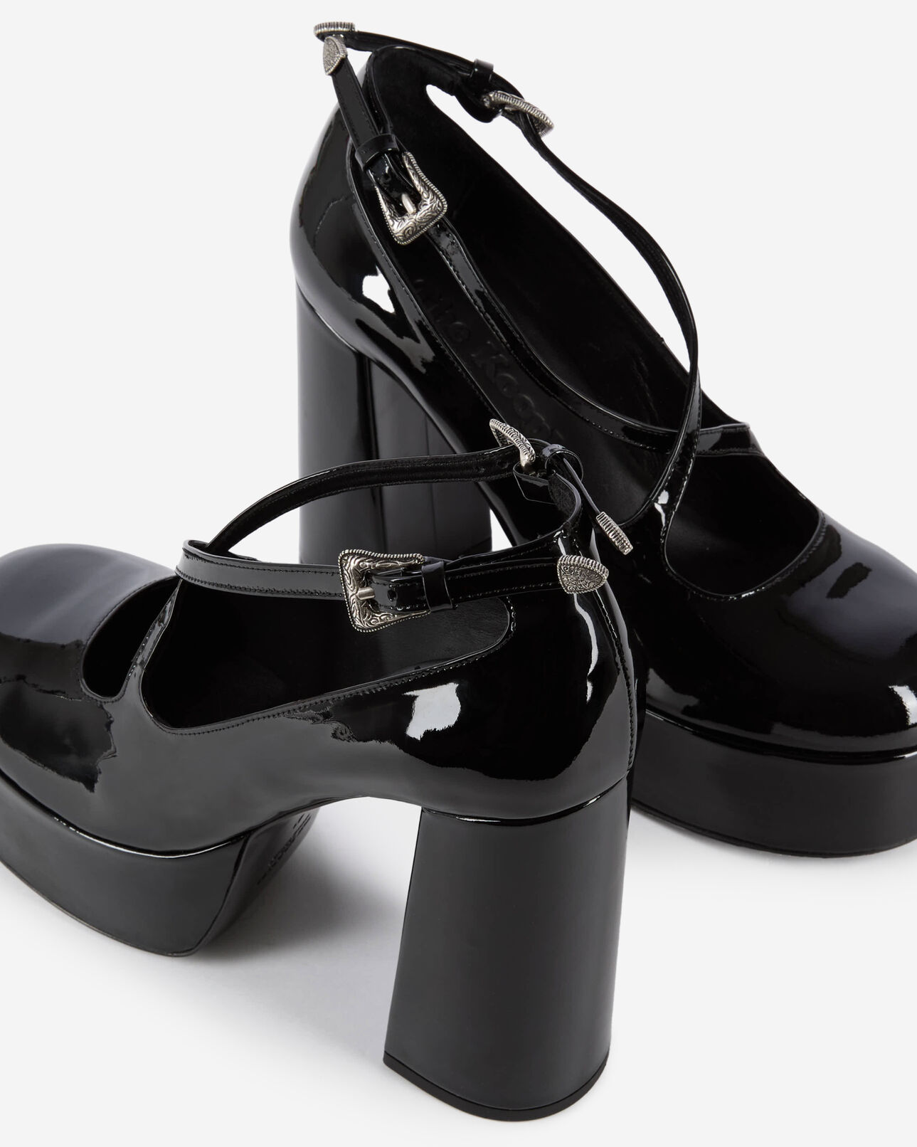The Kooples WOMEN BLACK black patent leather heeled pumps