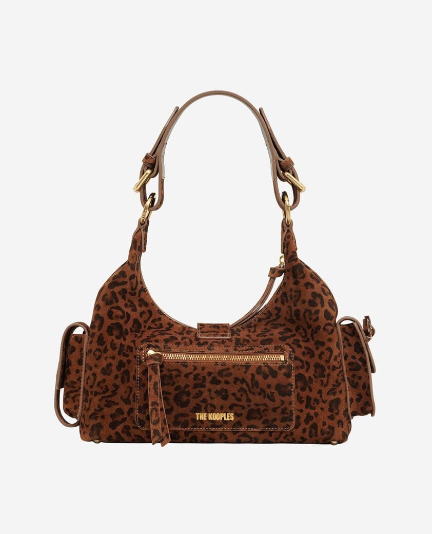 The Kooples DAMEN LEOPARD amelia tasche aus wildleder mit leopardenmuster