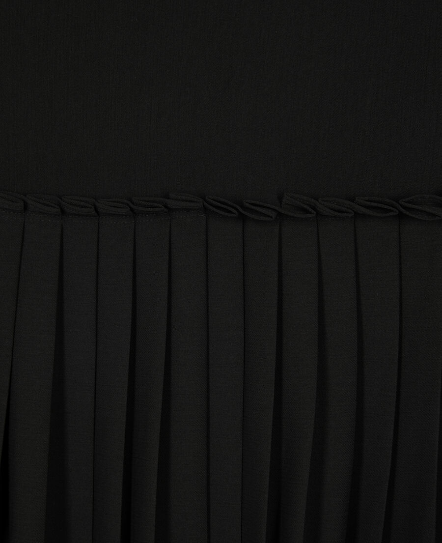 The Kooples WOMEN BLACK black pleated midi skirt