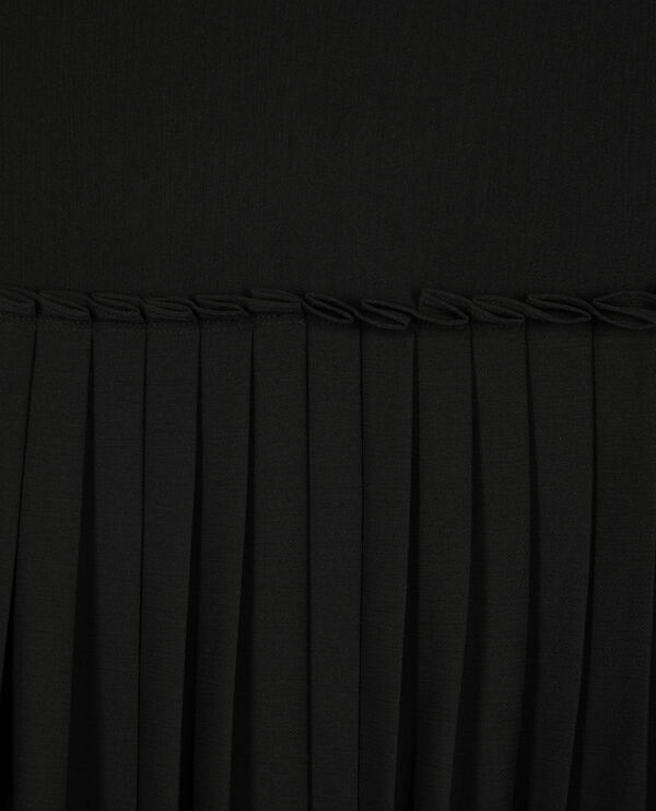 The Kooples FEMME BLACK jupe midi plissée noire