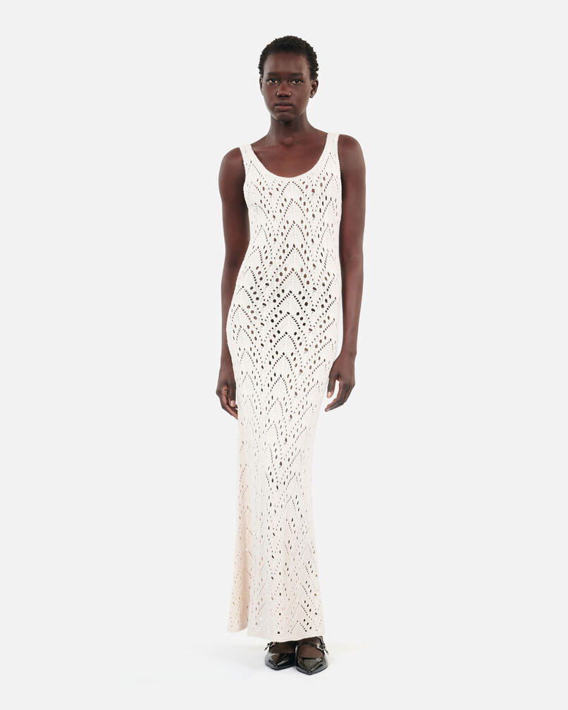 The Kooples FEMME ECRU robe longue en maille écrue
