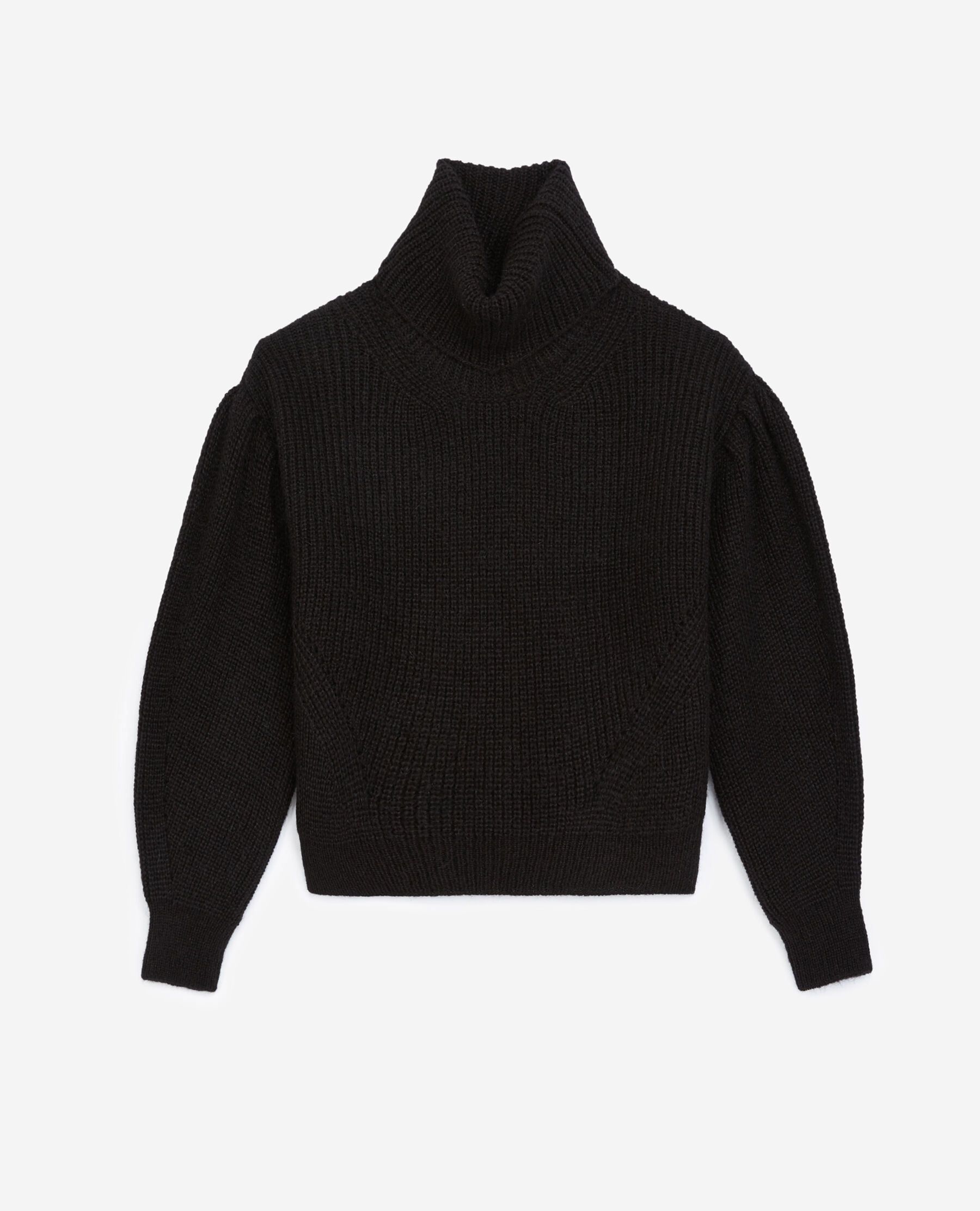 Knit black turtleneck sweater