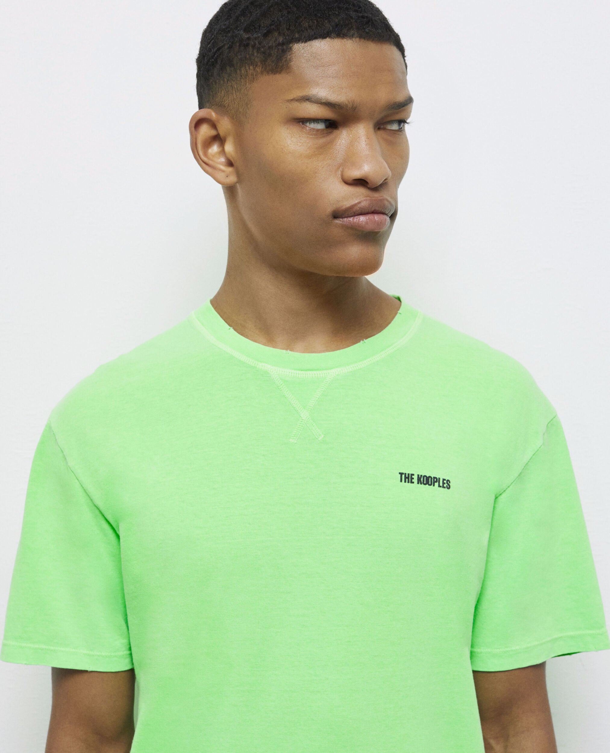 T shirt Homme vert fluo avec logo The Kooples Canada