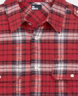 The Kooples HOMME BLACK-RED-WHITE surchemise &agrave; carreaux rouges et blancs