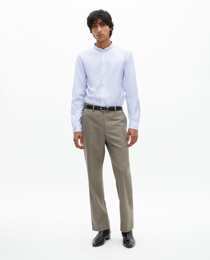 The Kooples HOMME BLUE chemise formelle col officier bleu ciel 