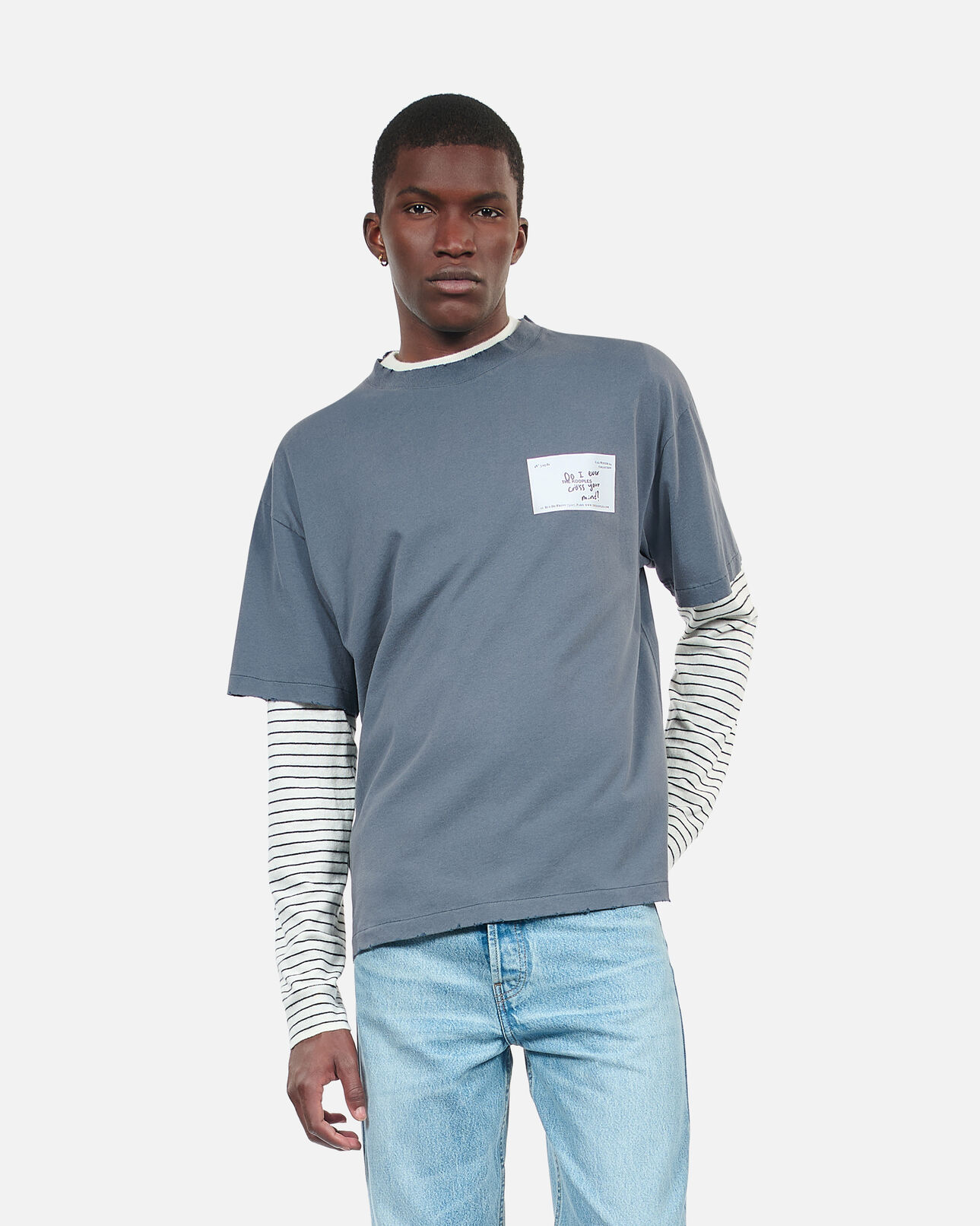 The Kooples MEN DARK BLUE blue business card serigraphy t-shirt