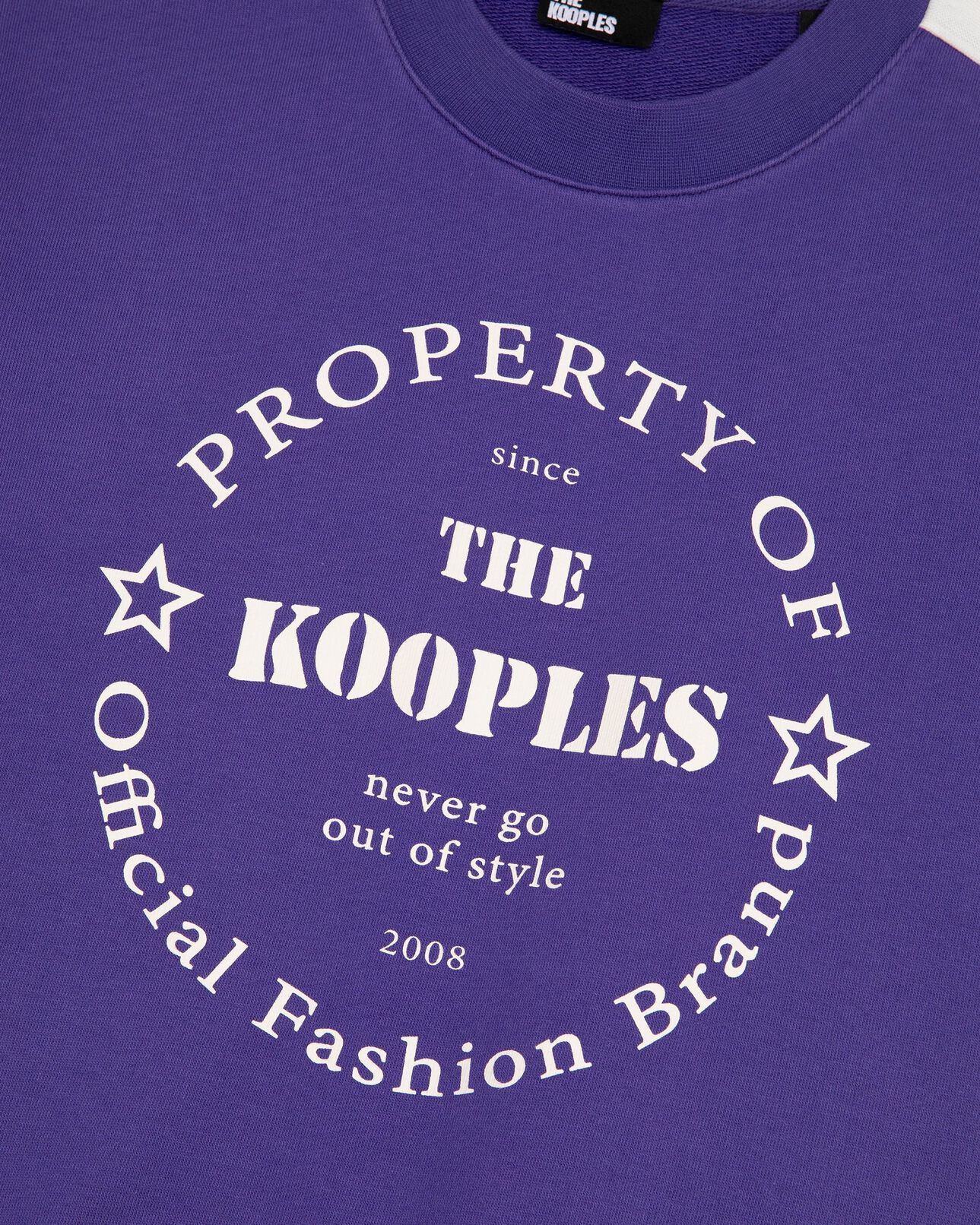 The Kooples FEMME ELECTRIC BLUE sweatshirt manches courtes avec sérigraphie violet