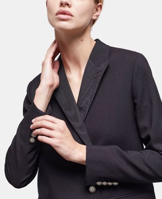 The Kooples FEMME BLACK robe courte en laine noire