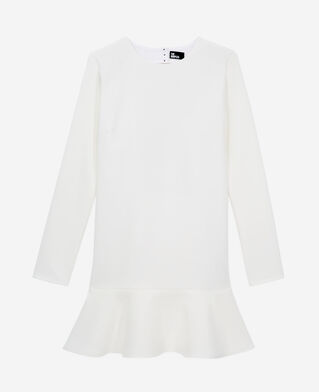 The Kooples WOMEN WHITE short white dress with ruffles