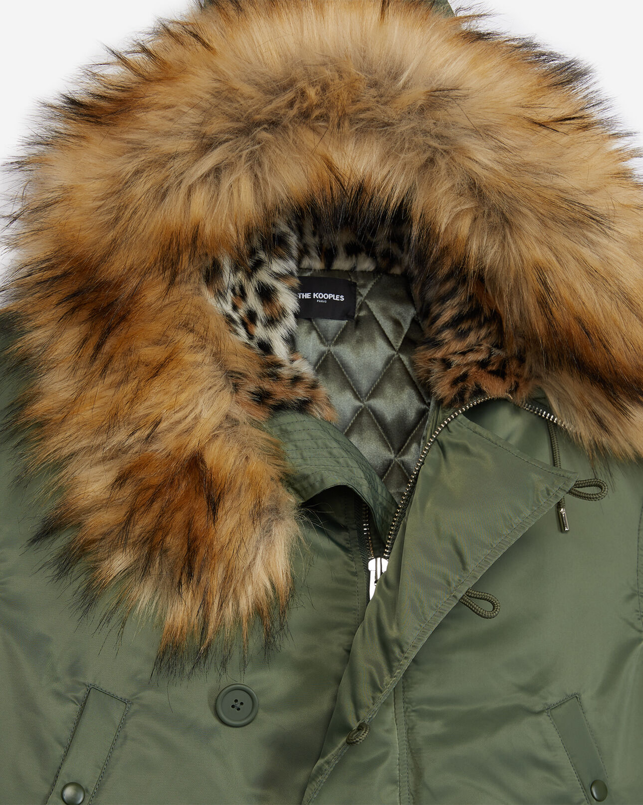 The Kooples MUJER KAKI parka oversize caqui