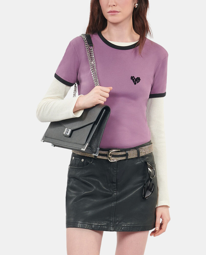 The Kooples FEMME PRUNE t-shirt c&oelig;ur kooples violet
