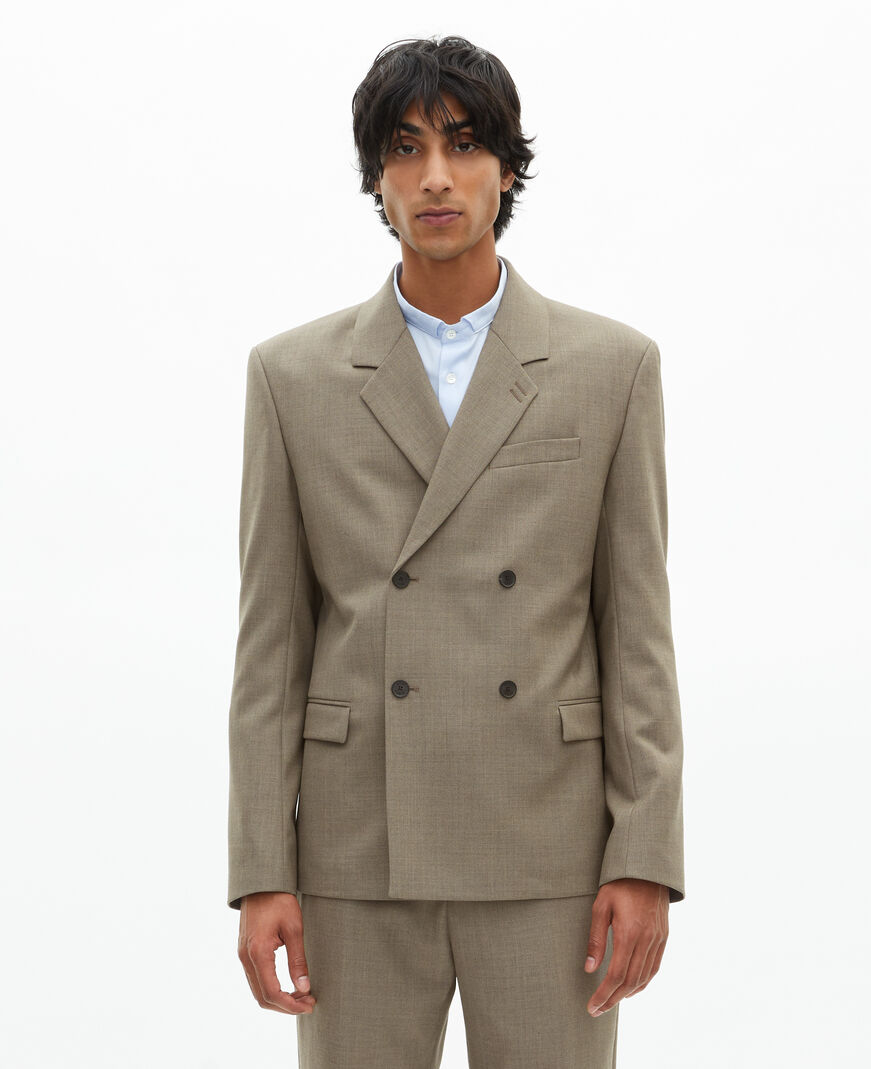 The Kooples H BEIGE MELANGE beige wool suit jacket