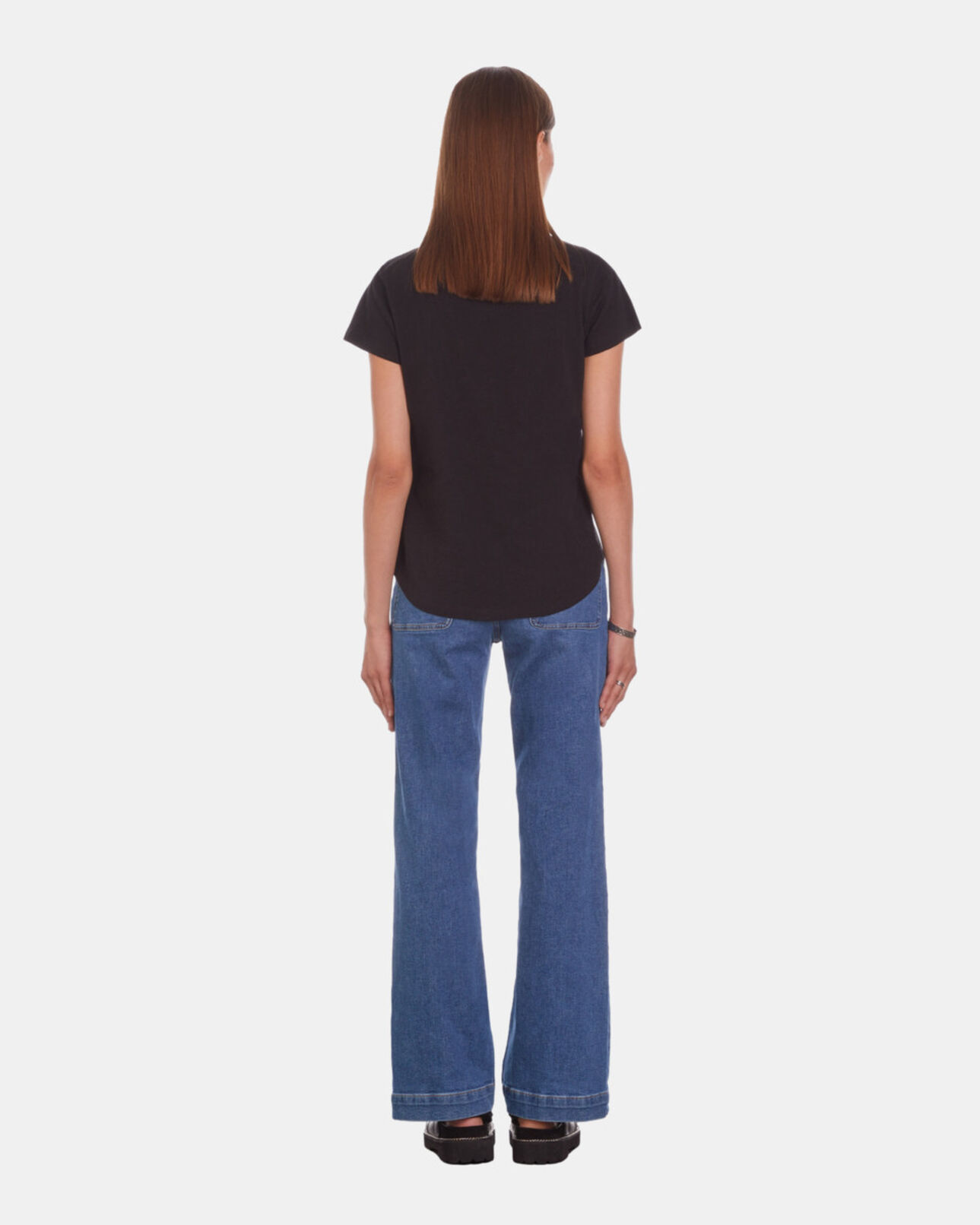 The Kooples FEMME BLACK t-shirt femme noir avec étoiles