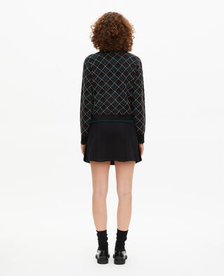 The Kooples F BLACK DARK GREEN black check cardigan