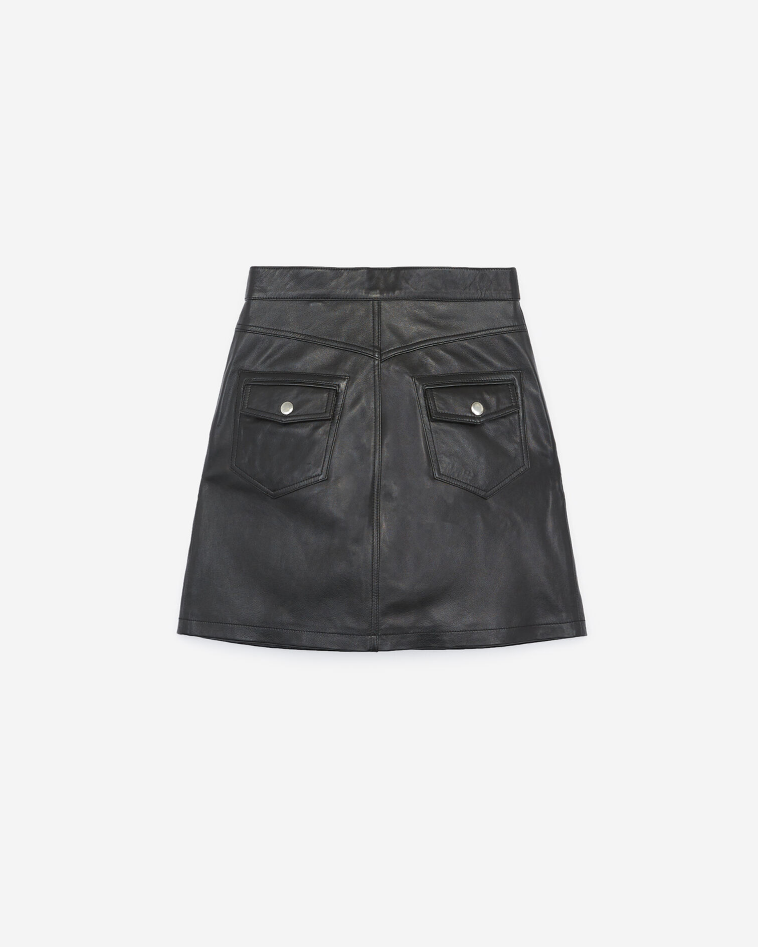 Jupe cuir noir sangles, BLACK, hi-res image number null
