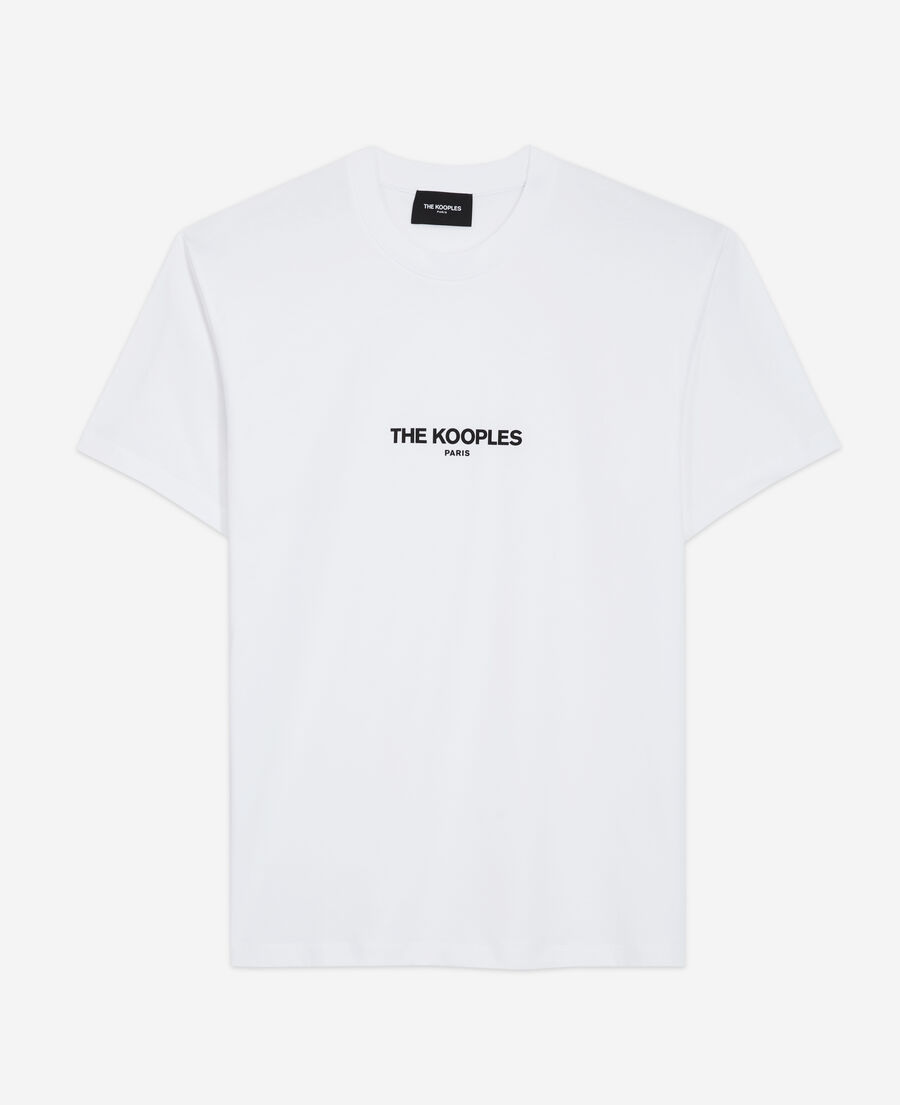 weißes t-shirt mit logo für herren