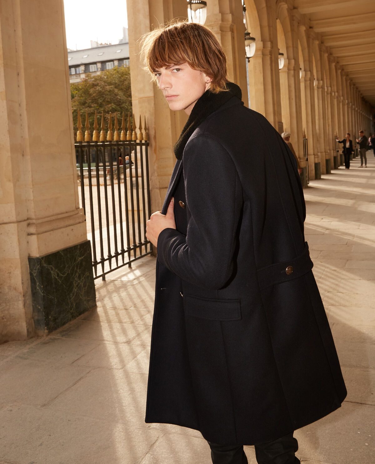 Wool coat with buttons discount