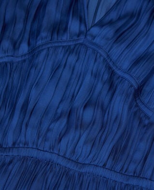 The Kooples WOMEN ROYAL BLUE long blue dress with pleating