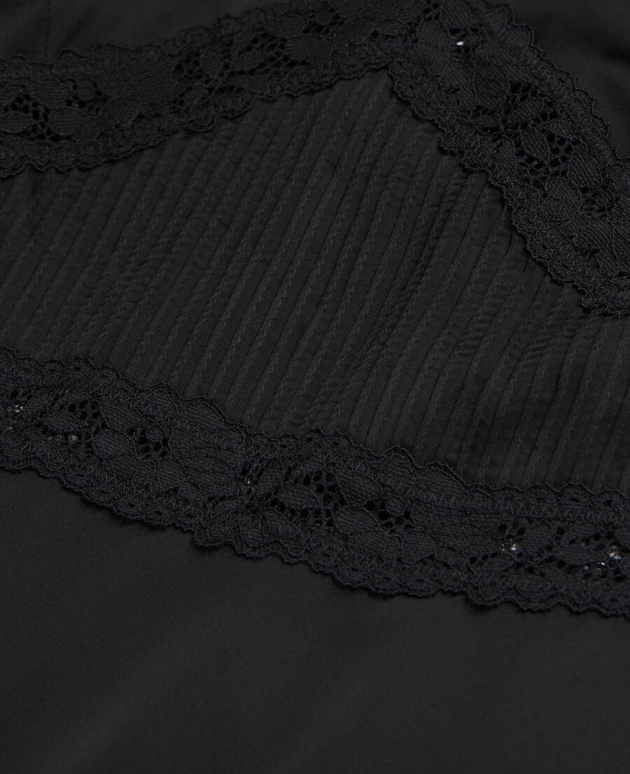 The Kooples F BLACK black top with lace details