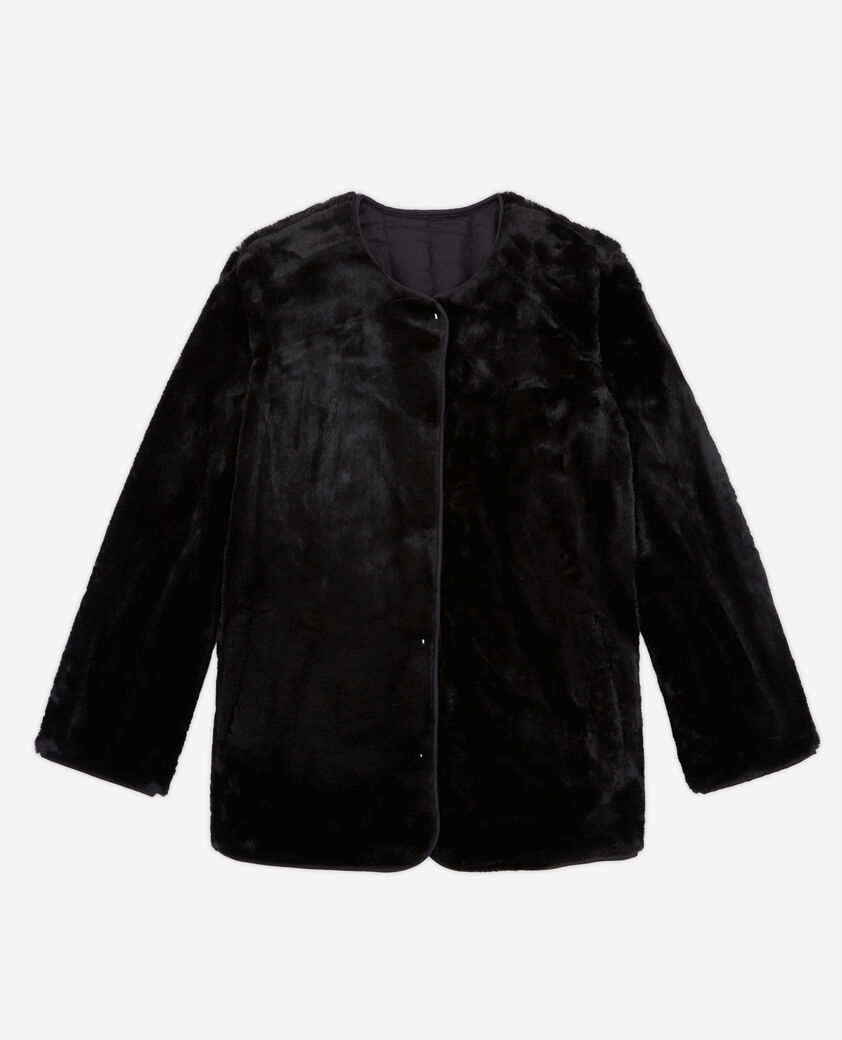 The Kooples WOMEN BLACK black reversible faux fur jacket