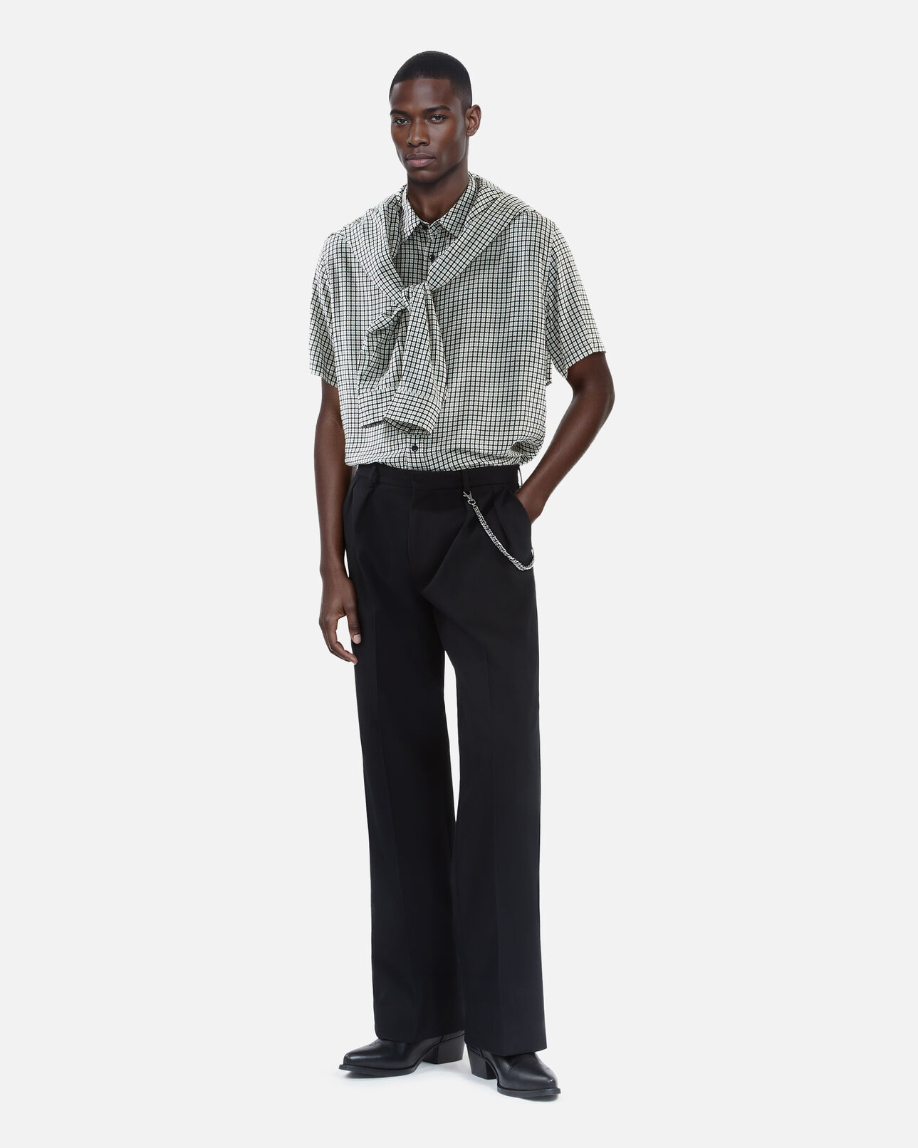 The Kooples HOMME BLACK WHITE chemise manches courtes imprimé fleuri