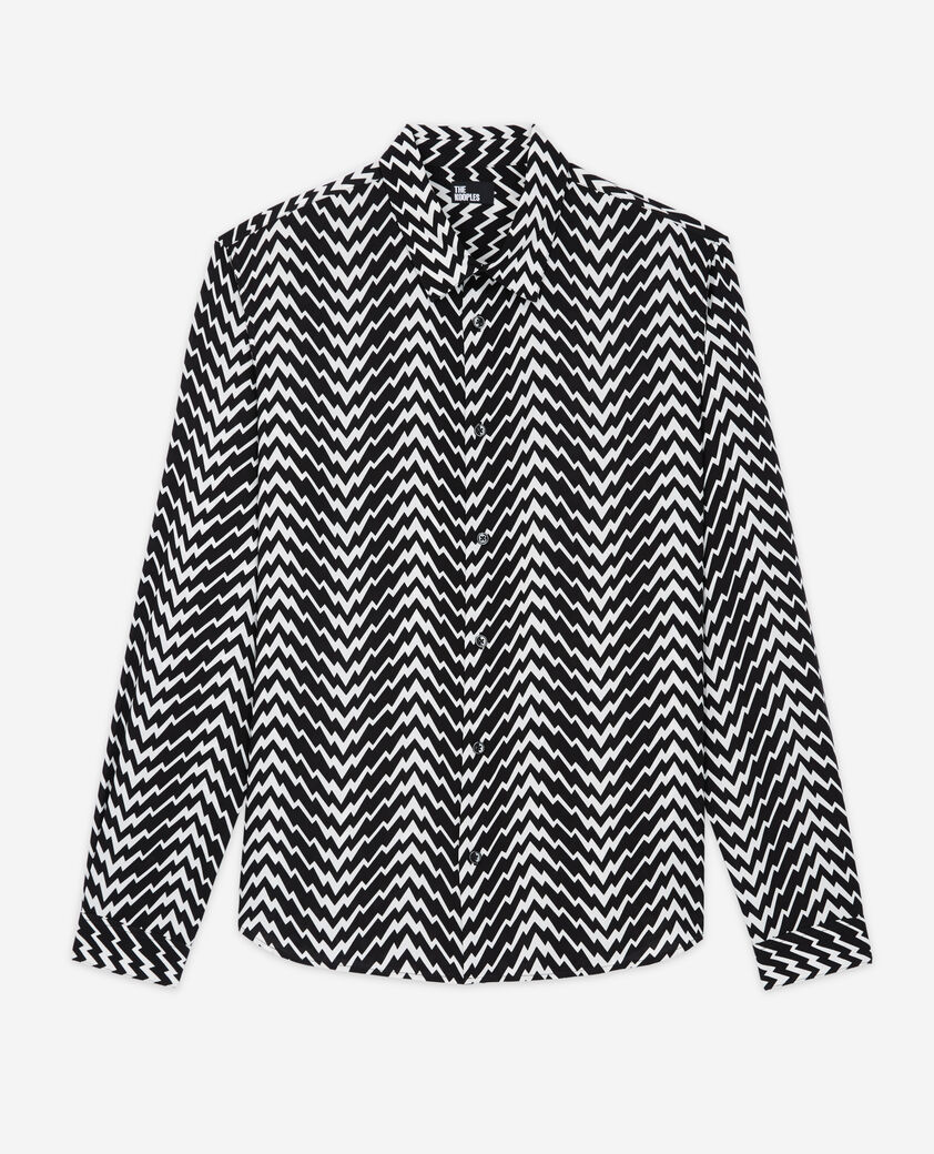 The Kooples HOMME BLACK WHITE chemise col classique imprimée