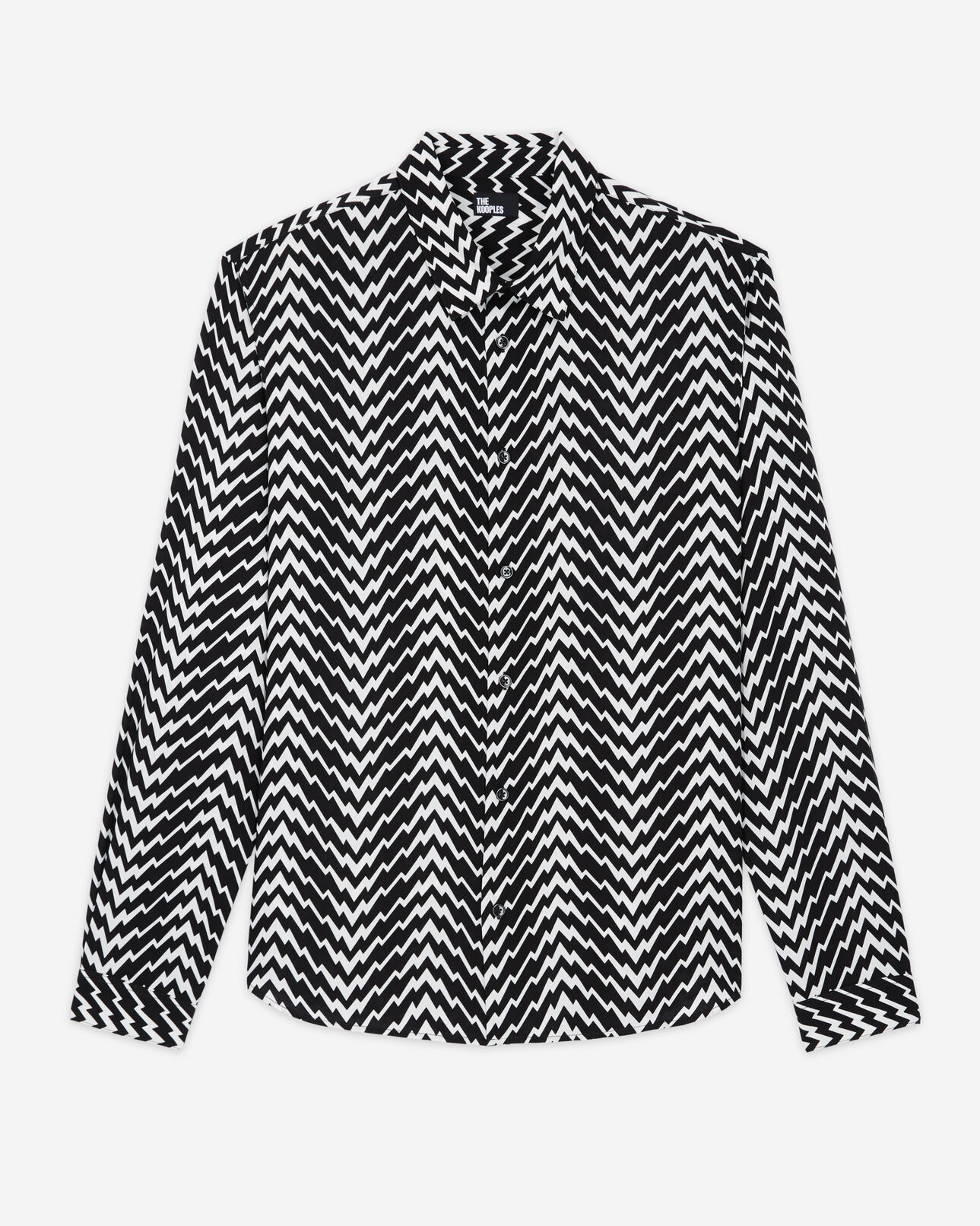 The Kooples HERREN BLACK WHITE hemd mit klassischem kragen und print