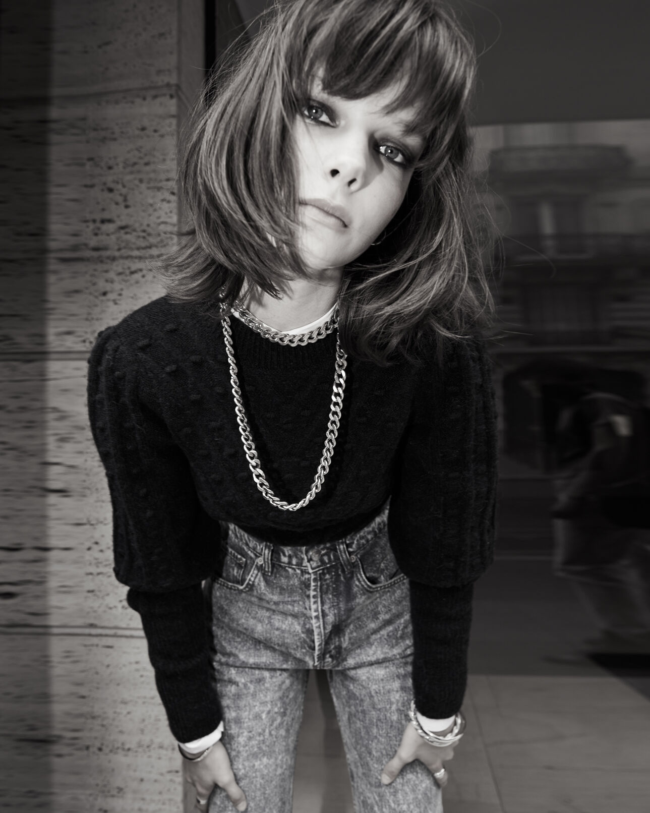 The Kooples WOMEN NAVY blue wool blend sweater with crew neck