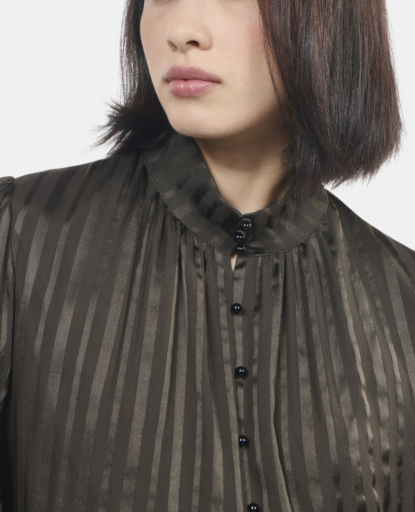 The Kooples FEMME KAKI robe courte en soie kaki