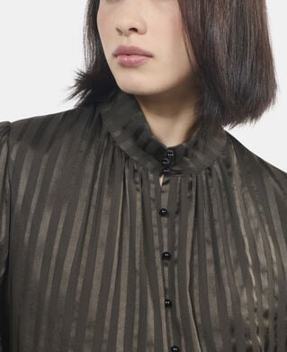 The Kooples DAMEN KAKI kurzes, khakifarbenes seidenkleid