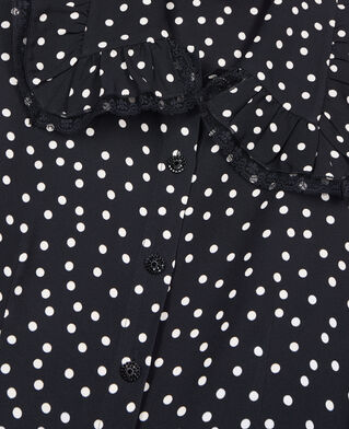 The Kooples DAMEN BLACK WHITE schwarzes hemd mit punkten