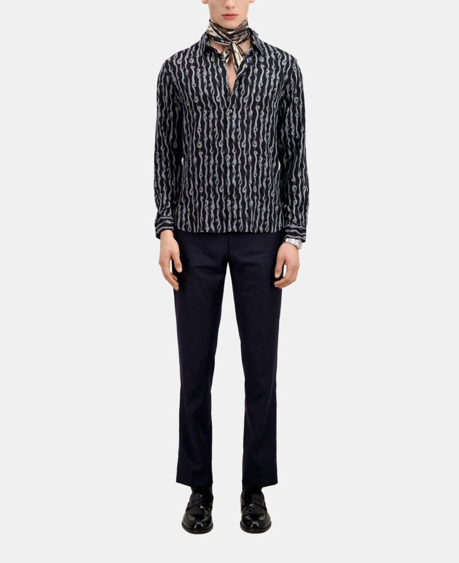 The Kooples HOMME BLACK WHITE chemise imprim&eacute;e noir