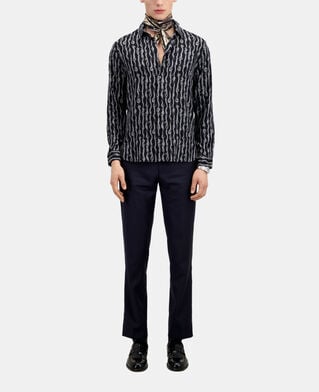 The Kooples HOMME BLACK WHITE chemise imprim&eacute;e noir