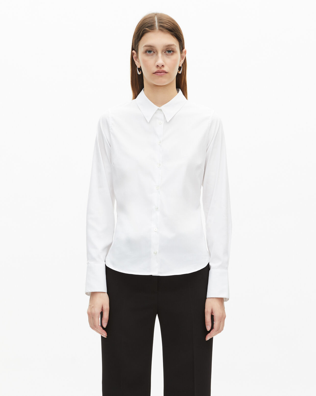 The Kooples WOMEN WHITE white poplin shirt